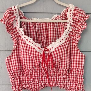 Gingham Crop Top NWOT